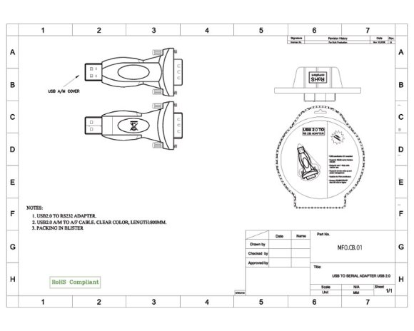 Convertisseur RS-232 / USB2.0 [MFO.CB.01]