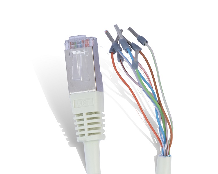 INTERCONNECTING CABLE RJ-45 MALE LOOSE END, 3 METER / 10 FT [7.03.427]